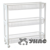 Полка узкая на колесах (3 секции) белая М2718 (4)