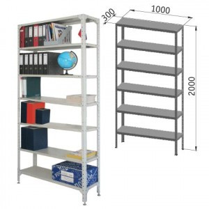 Стеллаж металлический УНИВЕРСАЛ (в 2010*ш 1000*г 300мм), 6 полок в комплекте, регулир. опоры, 290144