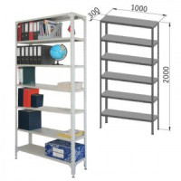 Стеллаж металлический УНИВЕРСАЛ (в 2010*ш 1000*г 300мм), 6 полок в комплекте, регулир. опоры, 290144