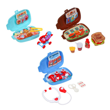 ИГРОЛЕНД Набор игровой в чемодане, мини, PP, ABS, картон, 12х6х18,5 см, 3 дизайна
