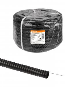 TDM труба гофр. ПНД d 20 с зондом 25м черная, легкая (цена за 1м) (25!) SQ0413-2502