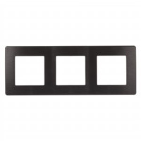 ЭРА 12 рамка СУ 3 мест. САТИН, антрацит 12-5103-05 8663