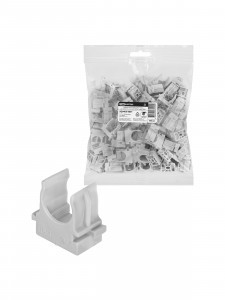 TDM крепеж-клипса для трубы 16мм для прям.монтажа ПМ (100шт/уп,цена за шт) серая (100!) SQ0405-8001