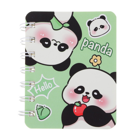 Записная книжка на спирали, 8х10см, 78 л., 4 дизайна, Панды
