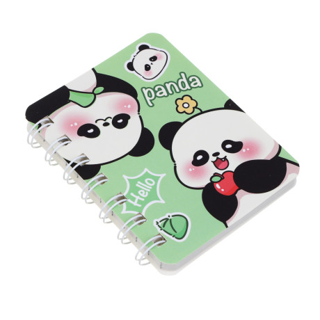 Записная книжка на спирали, 8х10см, 78 л., 4 дизайна, Панды