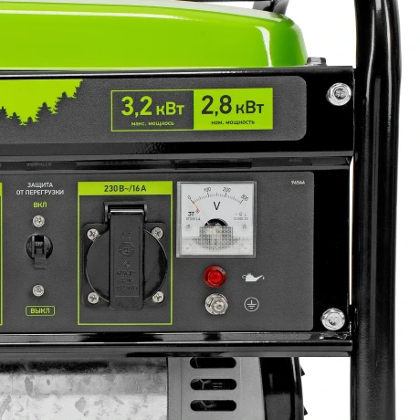 Генератор бензиновый БС-3500, 3.2 кВт, 230В, четырехтактный, 15 л, ручной стартер Сибртех