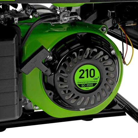 Генератор бензиновый БС-3500, 3.2 кВт, 230В, четырехтактный, 15 л, ручной стартер Сибртех