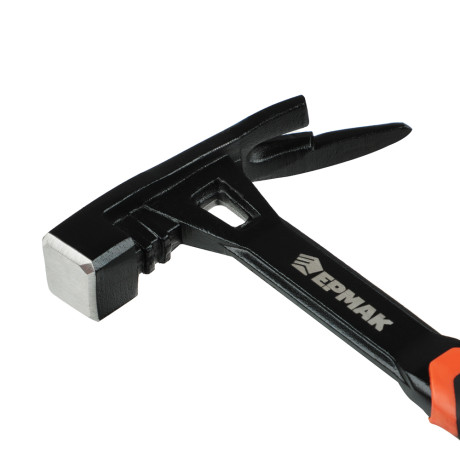 ЕРМАК Молоток кровельщика, цельнокованый, боек с магнитом, двухкомп. обрезин. рук-ка, 600г, 340мм