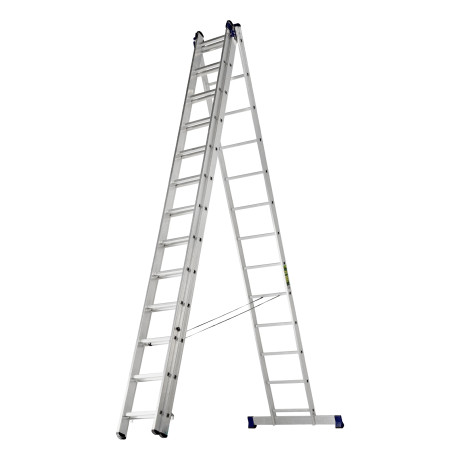 Лестница, 3 х 13 ступеней, алюминиевая, трехсекционная, Сибртех