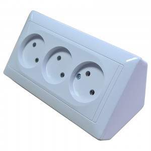 Bylectrica СТИЛЬ розетка угловая ОУ 3 мест. 16A бел. IP20 РА16-791