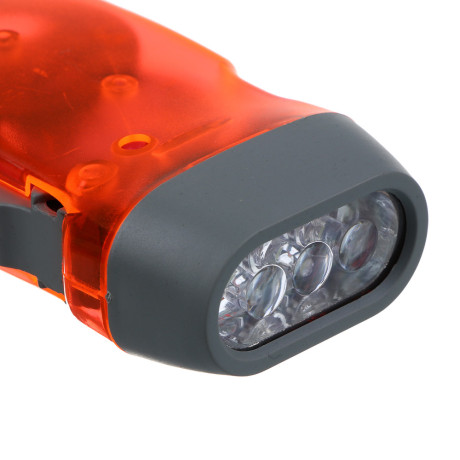 Фонарик динамический тм ЕРМАК, 3 LED, пластик, 50х100х30 мм