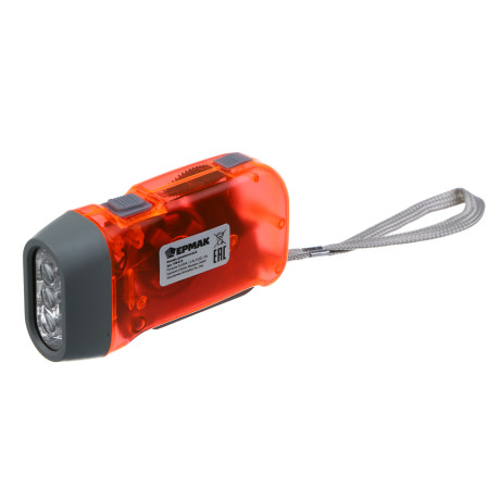 Фонарик динамический тм ЕРМАК, 3 LED, пластик, 50х100х30 мм