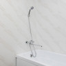 RAIN Смеситель для ванны Уран, прямой излив 30см, кран-буксы 1/2, душ. набор, овал, латунь, хром