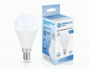 Ambrella лампа св/д шар P45 E14 13W(1070lm) 6400K 6K 45х90 IC 451316