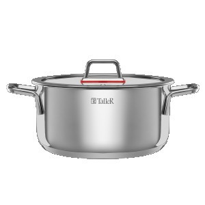 Кастрюля нерж сталь с крышкой Тенденси 6,8л стенки 0,6мм дно 2,8мм, индукция TR-17275 TalleR