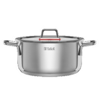 Кастрюля нерж сталь с крышкой Тенденси 6,8л стенки 0,6мм дно 2,8мм, индукция TR-17275 TalleR