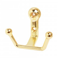 Крючок-вешалка мебельн 2-рожк StahlBuro 308 GP золото Инд. уп. на подвесе(300,50)