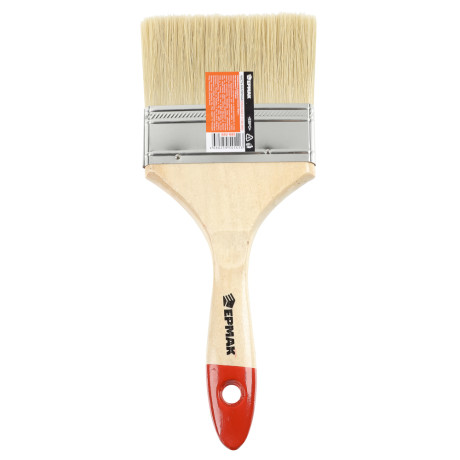 ЕРМАК/HEADMAN Кисть малярная плоская "Евро" нат. щетина 4" (100мм)