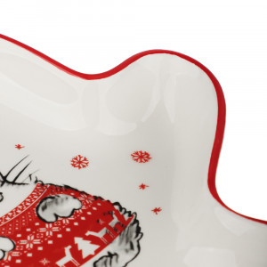 MILLIMI Новогодние коты Блюдо в форме варежки, 20х17,5х3см, керамика