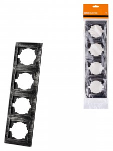 TDM Лама рамка 4 мест. вертикальная  старинное серебро SQ1815-0685