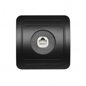 Smartbuy Марс роз. СУ компьютерная RJ-45 1-местная черная  (SBE-02b-S1-RJ)