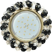 Ecola GX53 H4 св-к Стекло Круг с хрусталиками прозрачный и черный золото 56x120 FG53RYECB (10!)