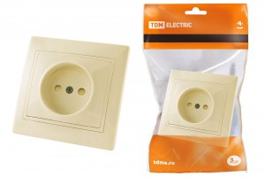 TDM Таймыр роз. СУ 1 мест. 10А сл. кость (керам. осн., шторки) (10!) SQ1814-0115