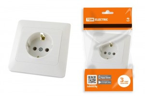 TDM Ильмень роз. СУ 1 мест. 16А (земля) белая АБС-пластик (10!) SQ1823-0010