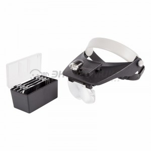 Бинокуляр монтажный 1.2X, 1.8X, 2.5X, 3.5X с 2хLED подсветкой, 12-0402