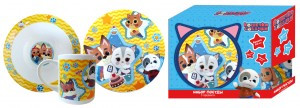Набор посуды 3 предм (кружка 240мл, миска 18см, тарелка 19см) керамика П/У Кошечки-собачки МФК