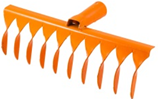 Грабли зубые витые оранжевые ТОЛСТЫЕ 3мм, 16 зубые