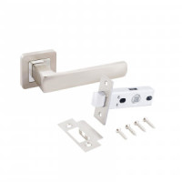 Комплект для двери АЛЛЮР АРТ КОЛОМБО SN+L45-8 SN (2380/S45) мат.никель (ручка и защелка)блистер (20)