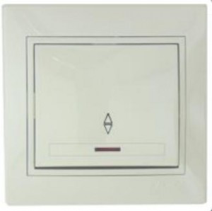 Lezard Мира выкл. СУ 1 кл. 10А (проходн., инд.) крем. (корпус PC) 701-0303-114