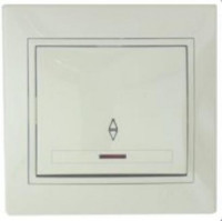 Lezard Мира выкл. СУ 1 кл. 10А (проходн., инд.) крем. (корпус PC) 701-0303-114