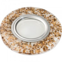 Fametto DLS-L108-2001 GU5.3 св-к встр.Luciole полимер 90(65)x20 бел/кофейн/хром, подсветка LED3W