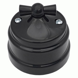 Bylectrica РЕТРО выкл. (поворотный) ОУ 2 кл. 10А черный (корп. ABS) А510-2292