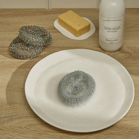 Губки для мытья посуды тм VETTA, 3шт, металл 15г