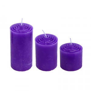 LADECOR Набор ароматических свечей, парафин, 3 шт, набор (5x5 см, 5x7,5 см, 5x10 см), лаванда