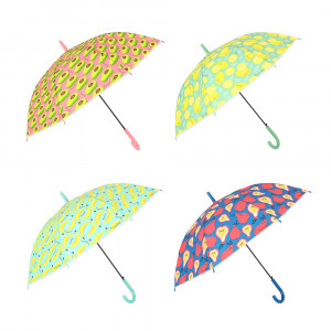 Зонт-трость, универсальный, металл, пластик, ПВХ, 60 см, 8 спиц, 4 дизайна, RST909