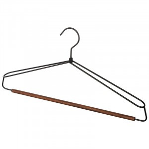 Вешалка-плечики 43см, металл с деревянной перекладиной "Винтаж", широк.плечи,черный 107899 Рыжий кот