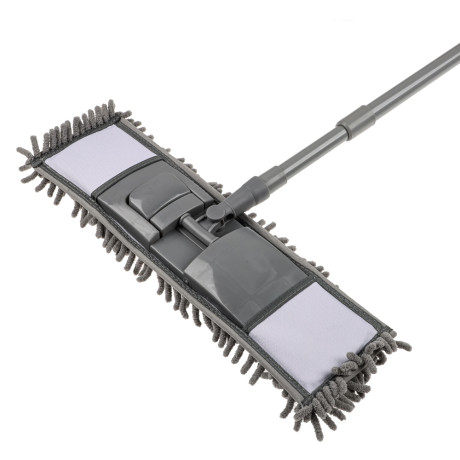Швабра со смен.насадкой тм VETTA, ручка телескоп. металл, пластик 70-120см, насадка микрофиб. 95г/м2