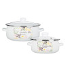 Набор эмалированных кастрюль со стекл. крышками, 4пр. (18/24см, 1,5/4л) "Овощной микс", индукция