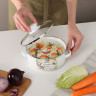 Набор эмалированных кастрюль со стекл. крышками, 4пр. (18/24см, 1,5/4л) "Овощной микс", индукция