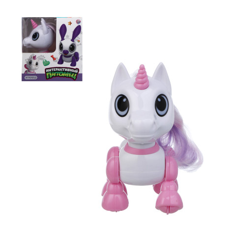 ИГРОЛЕНД Игрушка "Интерактивный питомец" единорог, ABS, звук, свет, движ., 2хAAA, 12,5х8х13,5 см