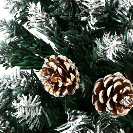 Ель искусственная с заснеженными кончиками и шишками 100см, 153 ветки, ПВХ, 26-26