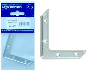 Угольник оцинкованный 75 (2 шт BL) НАКРЕПКО 113302