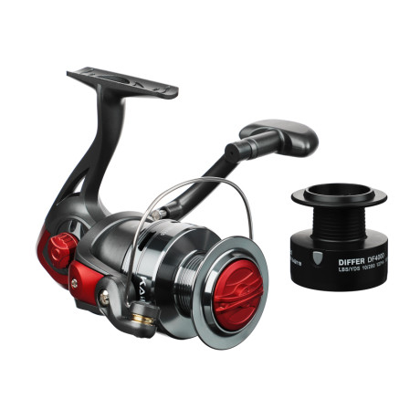KAIDA Катушка Differ Red, 4000, 3+1, передний фрикцион, металл шпуля, доп. шпуля в компл.