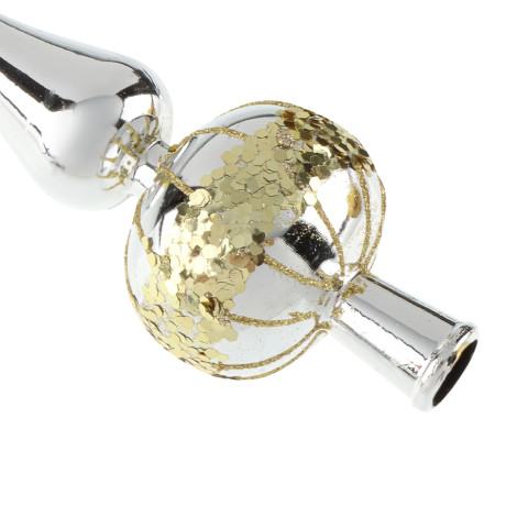 СНОУ БУМ Наконечник на елку "Пика" 23 см, пластик, глиттер, 5 дизайнов, 26-768