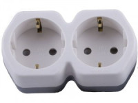 STEKKER разветвитель (тройник) 2роз. 16A земля бел./серый ADP16-12-20 32870