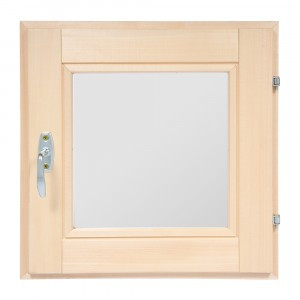 Форточка в парную стеклопакет 50х50см компл ручка/затвор/петли липа 3723 Банные штучки